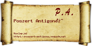 Poszert Antigoné névjegykártya
